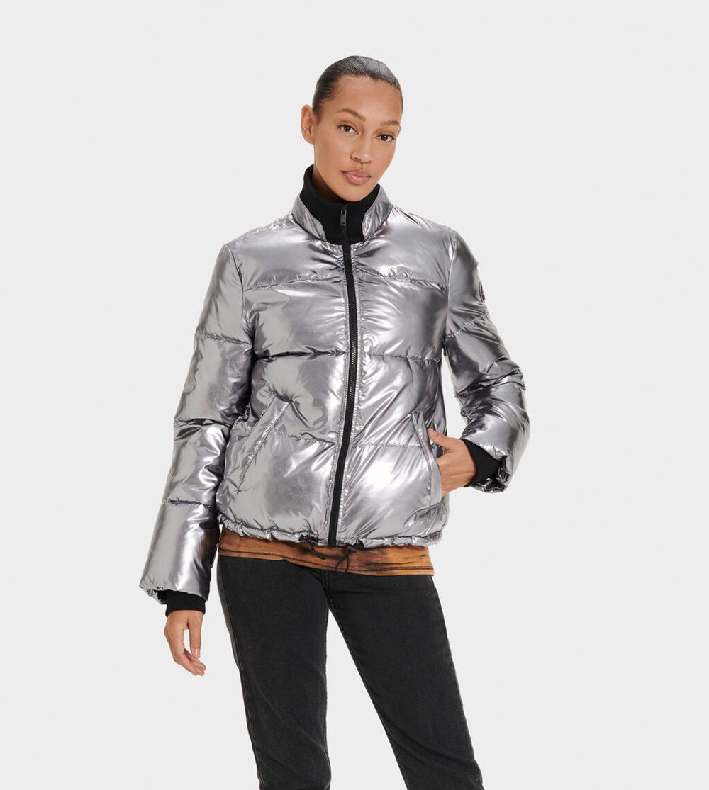 Ugg Jackets Canada - Ugg Women's Izzie Puffer Nylon Silver